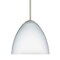 Besa Lighting Sasha Cord Pendant, Opal Matte, Satin Nickel Finish, 1x9W LED 1BT-757207-LED-SN - alternate 1